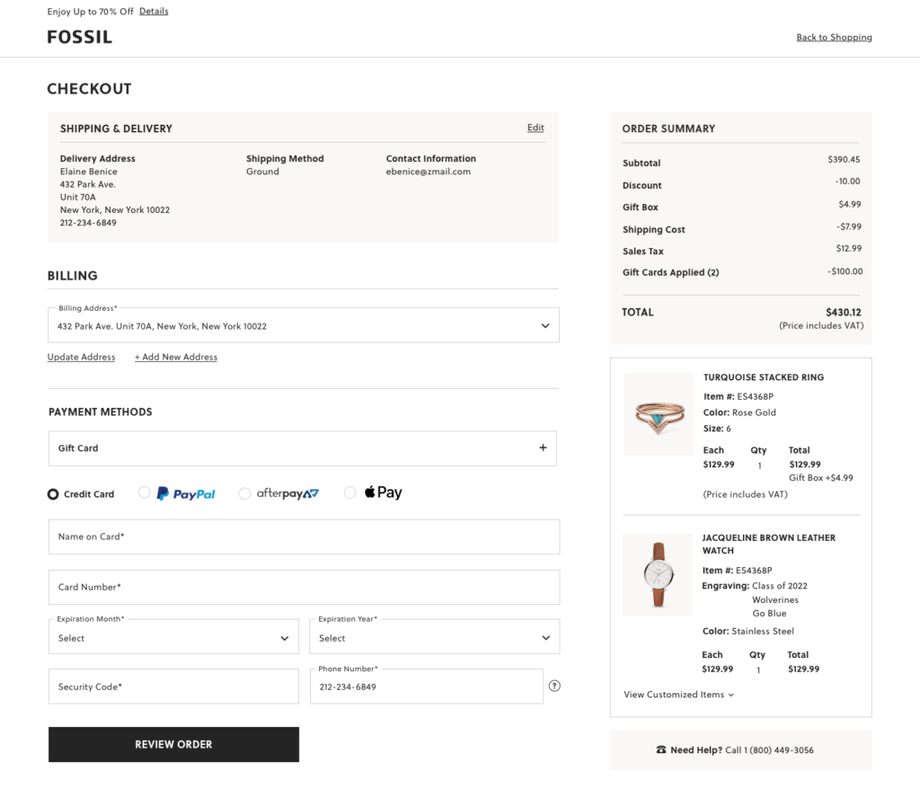 Our new payment methods as they were to be shown in checkout.